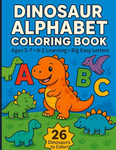 Dino Alphabet Coloring Book cover