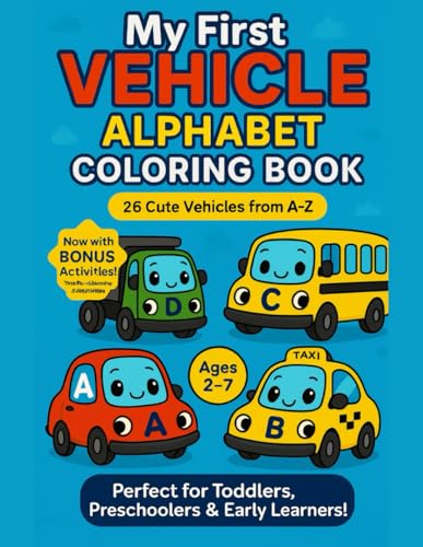 Vehicle Alphabet Coloring Book cover
