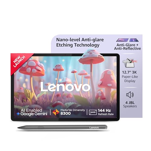 Lenovo Idea Tab Pro with Paper-Like Anti Glare 12.7" 3K 144 Hz Display & Pen Plus (Matte Edition)| 12GB RAM, 256GB ROM|10200mAh with 45W Charger|Media