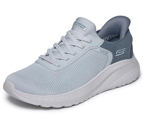 (-40%) Skechers Damen Bobs Squad Chaos Current Muse Slip-InTurnschuhe, Gray Textile, 37 EU