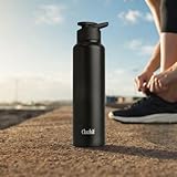Clazkit Amaze Sporty Stainless Steel Black Matte Finish Water Bottle Set of 2ISI Certified Leakproof RustFree BPAFree Durable for Fridge SportsGymYoga OfficeEasy to Clean Reusable1000ml