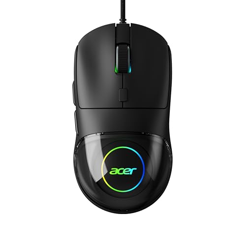 acer Titan X Wired Gaming Mouse | A725 Sensor | 7200 DPI | 125Hz Polling | 13 RGB Modes | 20G Acceleration | 60 in/s Tracking | 1.5M Braided Cable | D