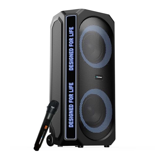 Blaupunkt New Launch Rock & Roll Ibiza 180W RMS Party Speaker with Dual 8” Woofers, Recording Button, Animated Text Display, Bass Boost Button, Wirele