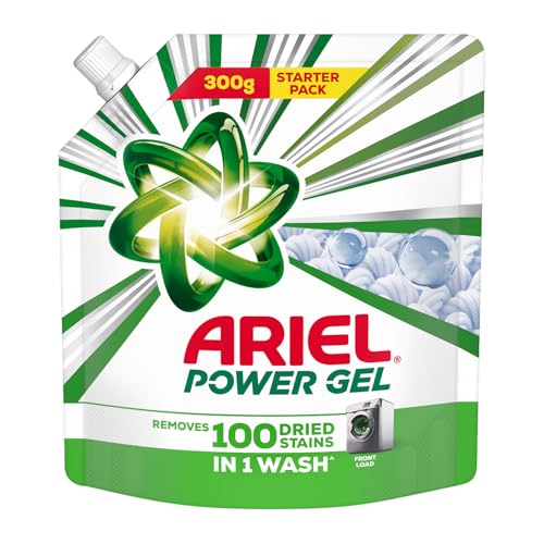 Power Gel Liquid Detergent for Front Load – 300g | Removes 100 Dried Stains in 1 Wash | Faster Dissolving | Long-Lasting Fragrance | Color Protection 