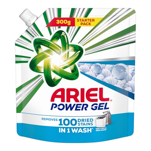 Power Gel Liquid Detergent for Top Load & Semi Auto – 300g | Removes 100 Dried Stains in 1 Wash | Faster Dissolving | Long-Lasting Fragrance | Color P