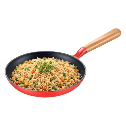 Prestige Castlite Enamel Coated Cast Iron Fry Pan 24cm/1.4L | Lightweight, High Heat Retention | Gas & Induction Compatible | Low-Oil Cooking | Stay-C