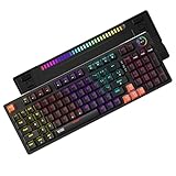 acer Nitro G Wired Mechanical Gaming Keyboard 98 Layout with Multifunction Knob Red Switches RGB Flowing Light Gasket Structure 96 Keys MixedColor Key Glow 50M Switch Life
