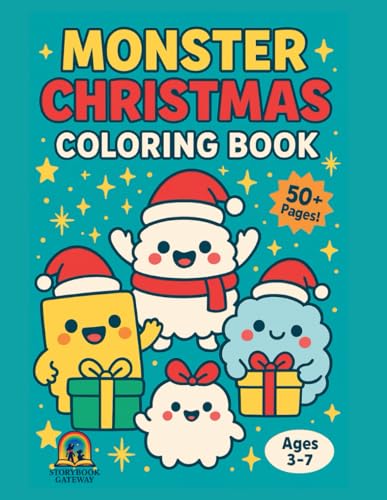 Monster Christmas Coloring Book cover