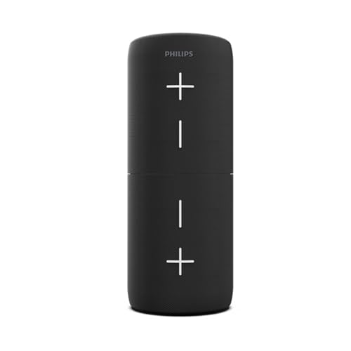 Philips TAS4400BK/94 Wireless Bluetooth Speaker, 40W, 8H Playtime, 52mm Driver, IPX4 Resistant, LED Indicator, 3600mAh Battery, USB-C Charging, TWS/AU