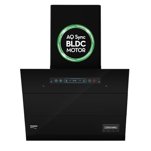 Crompton AQNova BLDC 1800m3/hr 60cm Slant Chimney|AirIQ technology|Adaptive suction| Intelligent Autoclean|Motion Sensor|15Yrs Motor & 4Yrs Overall Wa