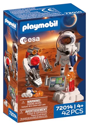 (-47%) PLAYMOBIL Space ESA Astronaut mit Roboter | Mit Mars-Crawler, Analyse-Station & 3 Gesteinsproben | Weltraumforschung im Kinderzimmer | Hochwertiges Spielzeug Set | Für Kinder ab 4 Jahren | 72014