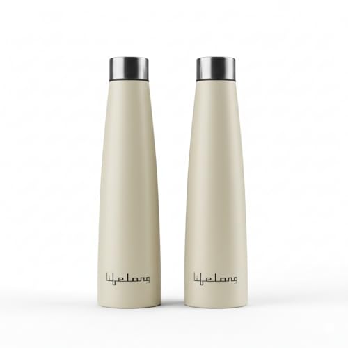 Lifelong 900ml Stainless Steel Water Bottle Pack of 2 | Leak-Proof & Durable | Easy to Clean | Odour-Free | Rust-Free Build, Secure Cap & Easy Grip | 