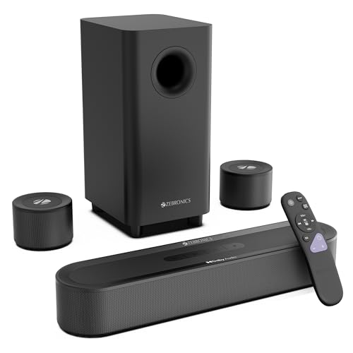 Zebronics 2026 Launch 380W Soundbar with Dolby Audio, 5.1 Channel Surround, 13.33cm Subwoofer, Dual Rear Satellites, Bluetooth v5.4, HDMI ARC, Optical