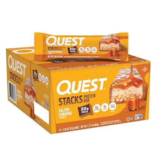 Quest Nutrition Stacks Protein Bars Salted Caramel Flavor 20g Protein