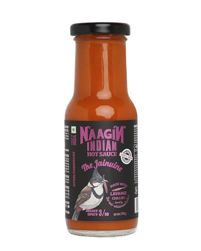 Naagin Jainuine Hot Sauce (215g) | Jain Friendly | No Onion, No Garlic | Mildly Spicy | Fruity & Balanced | Vegan | Dip, Cook | Perfect for Snacks, In