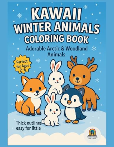 Kawaii Winter Animals Coloring Book cover