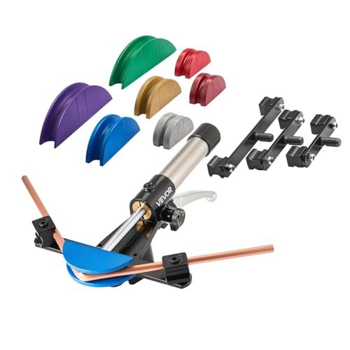 (-19%) VEVOR Rohrbiegegerät Hydraulisch, 6-22 mm, Rohrbieger 90°, Vorwärts, mit 7 farbigen Aluminiumlegierungs-Backen, für Reparaturen in Heizungs-, Lüftungs- & Klimatechnik, Kältetechnik & Kfz-Technik