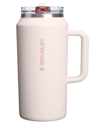 STANLEY Copo de canudo Quencher ProTour Flip com tampa à prova de vazamento 1,8 g | Canudo e alça embutidos | Porta-copo compatível para viagens | Copo de aço inoxidável isolado | Sem BPA | Quartzo