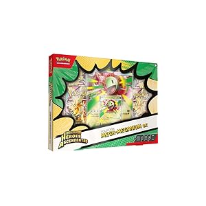 Pokémon: Colección Mega-Meganium ex de Megaevolución-Héroes Ascendentes (1 Carta holográfica de promoción, 1 Carta de Gran tamaño con Efecto 3D y 4 Sobres de Mejora)
