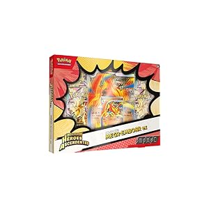 Pokémon: Colección Mega-Emboar ex de Megaevolución-Héroes Ascendentes (1 Carta holográfica de promoción, 1 Carta de Gran tamaño con Efecto 3D y 4 Sobres de Mejora)