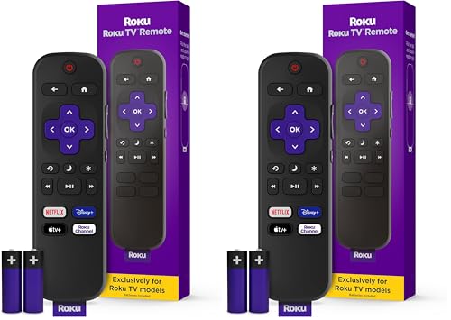 Roku TV Remote Control (Official Manufacturer Product) - Simple Setup, & Pre-Set App Shortcuts - Replacement Remote Comp