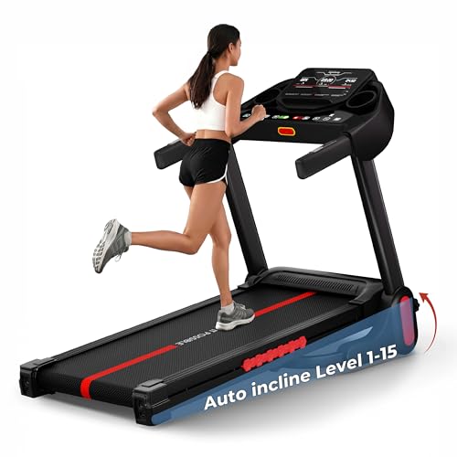 Lifelong 4.5HP Peak Foldable Treadmill for Home| Gym Equipment for Home Workout | Wide Belt | LED Display | 15 Level Auto Incline | 14 km/h Speed | 12