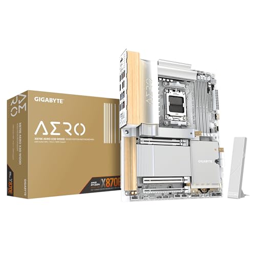 GIGABYTE X870E AERO X3D Wood Motherboard - Supports AMD Ryzen 9000 CPUs, 16+2+2 Phases Digital VRM, up to 9000Hz DDR5 (OC)
