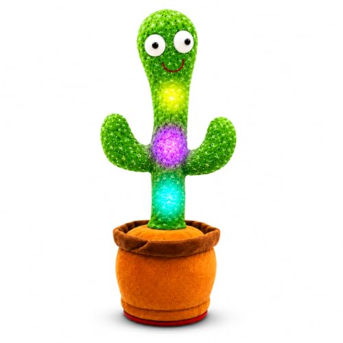 Lifelong Cuppy Dancing Cactus Toy for Kids 6 Months–5 Yrs | Educational Talking Cactus with Music, Voice Repeater & LED Lights | USB Rechargeable, Int