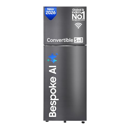Samsung 396 L, 3 Star, Convertible 5-in-1, Digital Inverter, Frost Free Double Door, Bespoke AI WiFi Refrigerator (RT41HG6A23B1HL, Black DOI, 2026 Mod