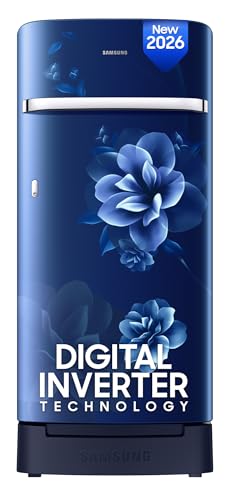 Samsung 189 L, 5 Star, Digital Inverter, Direct-Cool Single Door Refrigerator (RR21H2H25CU/HL, Camellia Blue, Base Stand Drawer, Single Touch Defrost,
