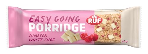 (-36%) RUF Porridge-Riegel Himbeer White Choc, Haferriegel aus Vollkornhaferflocken mit Himbeerstückchen & weißer Schokolade, fruchtig-süßer Snack To Go