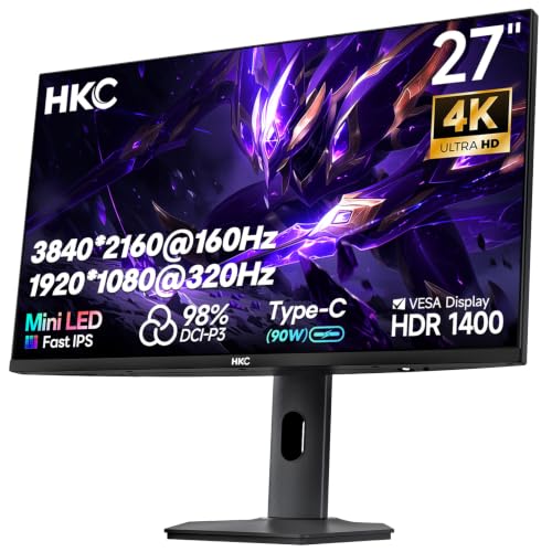 (-29%) HKC 27 Zoll 4K Gaming Monitor UHD 160Hz/FHD 320Hz Mini LED IPS Bildschirm