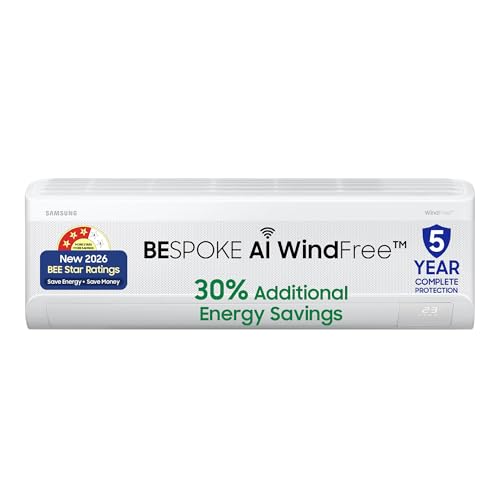 Samsung 1.5Ton 3Star,New Star rated, Bespoke AI WindFree Inverter Smart Split AC (WiFi, Energy Saving, Voice Control, Powerful Cooling, Copper, Digita