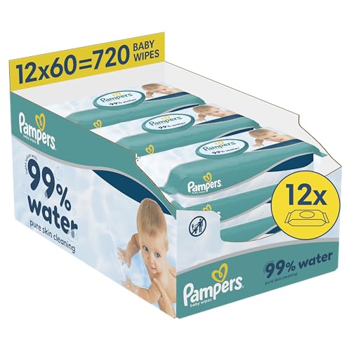 🔥 STARKER PREIS (-23%) Pampers 99% Water Baby-Feuchttücher, 12x60 (720 Stück)