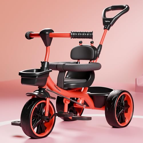 Lifelong Kids Harness Parental Control Tricycle with EVA Wheels, Bell & Storage Basket|Baby Trike|Age Group 1 Years to 4 Years Carrying Capacity Upto 