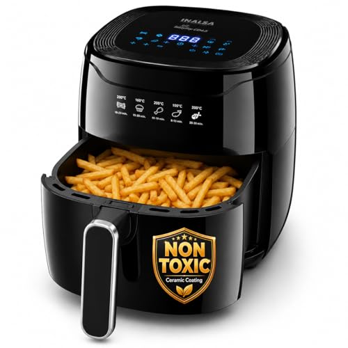 INALSA Ceramic Air Fryer,4.5L,1400W,Non Toxic,AirCrisp Tech,TastyFry CD4.5