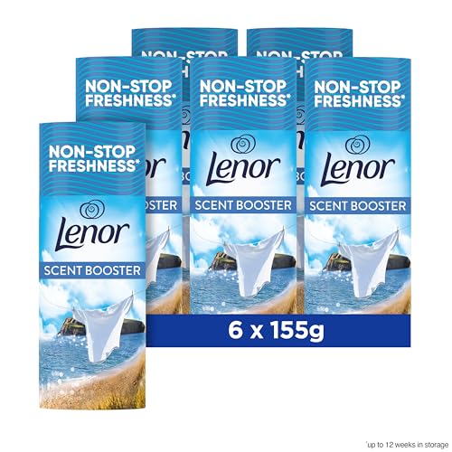 Lenor in-Wash Scent Booster, 6 x 155g, Sea Breeze Stroll, Non-Stop Freshness Even After 3 Months in The Wardrobe