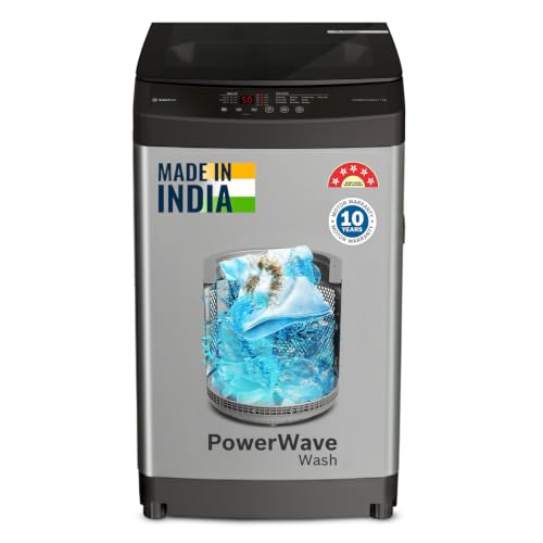 Bosch 8 kg 5 Star Fully Automatic Top Load Washing Machine,PowerWave Wash,Inbuilt Dual Lint Filter, Stainless Steel VarioDrum with 5 fin Pulsator, Fle