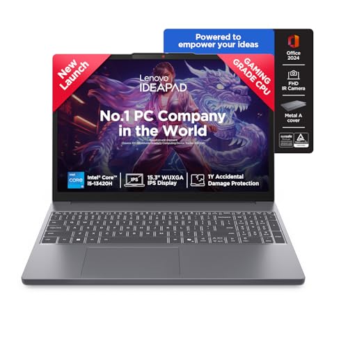 Lenovo IdeaPad Slim 3 13th Gen, Core i5-13420H, 16GB RAM, 512GB SSD, WUXGA IPS, 15.3 inch (38.8cm), Windows 11, Office 2024, Grey, 1.6Kg, Top Metal Co