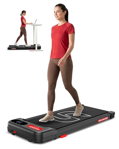 Sparnod Fitness STH-3001 Walking Pad for Home Use, 2.5 HP Motor 1–6 km/h Speed, Manual Incline 2 Levels, LED Display for Time, Distance, Speed & Calor