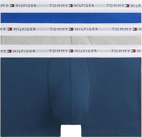 🔥 SELTEN SO GÜNSTIG (-40%) Tommy Hilfiger Men 3P Trunk Um0Um03889 Trunk, RED (Noble Blue/Ice Grey Hthr/Blue Jean), S