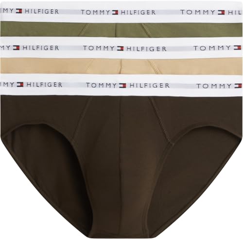 🔥 STARKER PREIS (-30%) Tommy Hilfiger Men 3P Brief UM0UM03875 Brief, Black (Utility Olive/Dark Coffee/Desert), XL