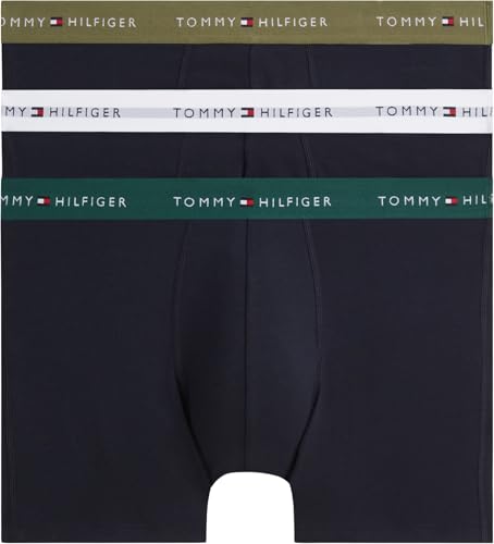 🔥 SELTEN SO GÜNSTIG (-42%) Tommy Hilfiger Men 3P Boxer Brief Wb Um0Um03874 Boxer Brief, BEIGE (Nb//White/Orna Green/Utility Olive), S