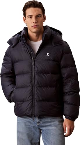 ⚡ BLITZDEAL (-42%) Calvin Klein Herren Ls Nylon Zip Off Hood Down Puffe Lv04rg515g Jacken (1 Stück), Blau (dunkler Saphir), L