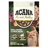 ACANA Market Medley Adult Cat Food, Duck, Chicken & Turkey Recipe with Freeze-Dried Morsels Made with Duck & Cranberry, Complete and Balanced Nutrition, 9 lb Bag