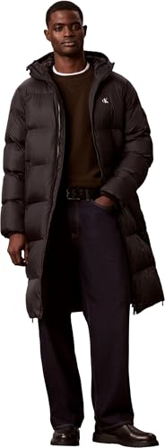 ⚡ BLITZDEAL (-42%) Calvin Klein Herren Ls Long Length Hooded Nylon Puff Lv04rh501g Mäntel (1 Stück), Schwarz (Schwarz), S