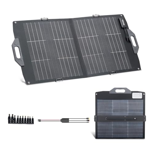 VEVOR 100W Bifacial Solar Panel, 16BB N-Type Foldable Monocrystalline Solar Panel Charger 24% Efficiency, Portable with 