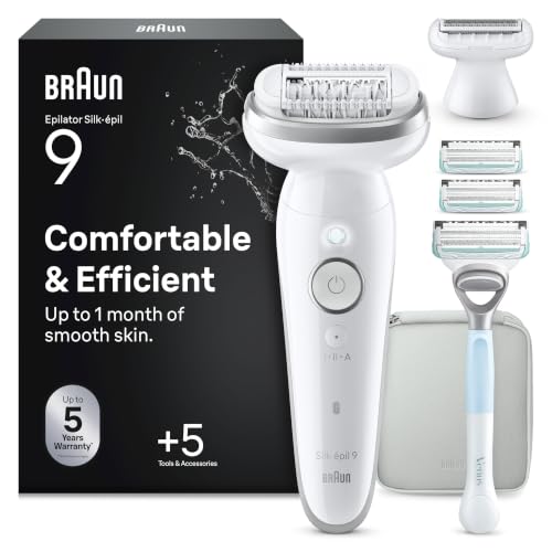🔥 STARKER PREIS (-43%) Braun Epilierer Damen Silk·épil 9, Ladyshaver, 9-141, Weiß/Silber