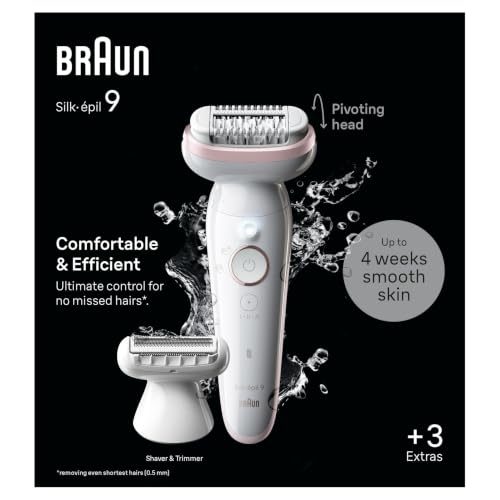(-35%) Braun Epilierer Damen Silk-épil 9, Ladyshaver, 9-130, Weiß/Rosa