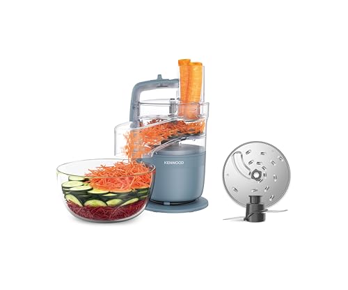 (-31%) Kenwood MultiPro Compact – Kompakte Küchenmaschine mit Express Serve, Edelstahlmesser, Schneid- und Raspelscheiben, Pulse-Funktion, Blau (FDP23.130GY)